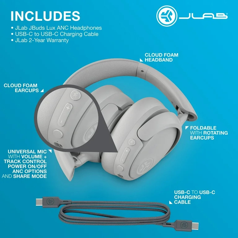 JLab JBuds Lux Active Noise Cancellation Bluetooth Headphones | Walmart (US)