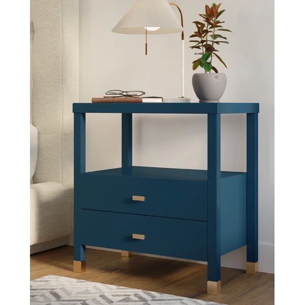 Acker Solid Wood 2 Drawer End Table Storage | Wayfair Professional