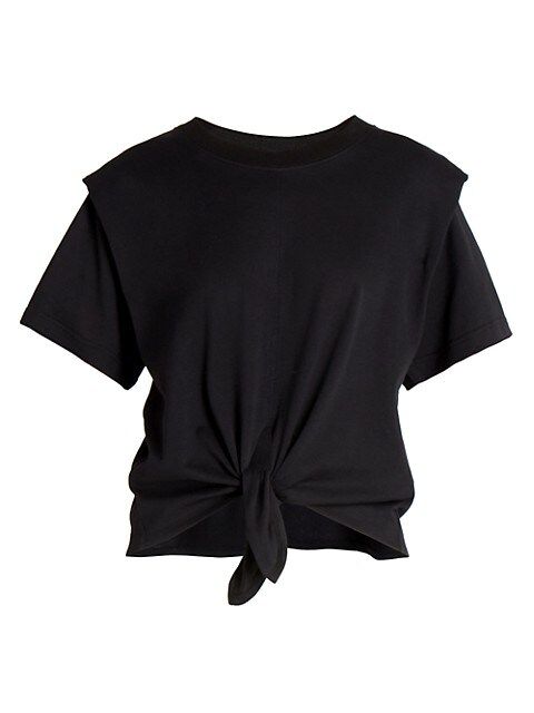 Zelikia Padded Shoulder Knotted T-Shirt | Saks Fifth Avenue