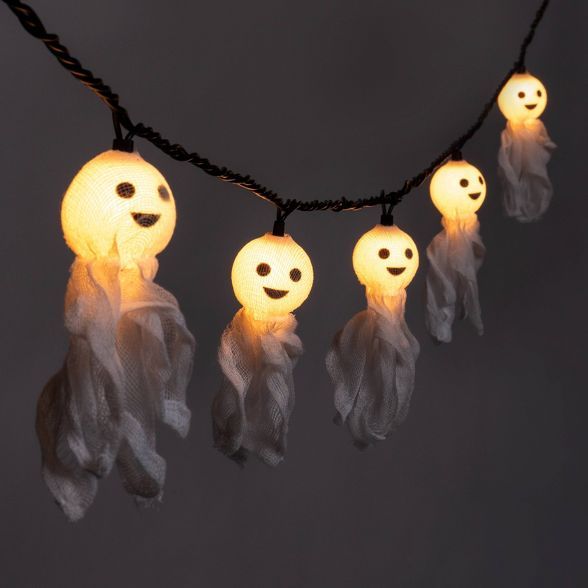 10ct Incandescent Fabric Ghost Halloween String Lights - Hyde & EEK! Boutique™ | Target