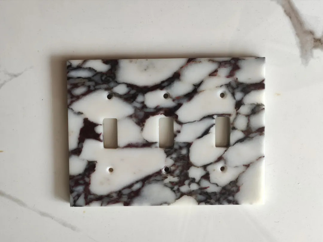 Handmade Viola Marble Triple Toggle Light Switch Plate - Etsy | Etsy (US)