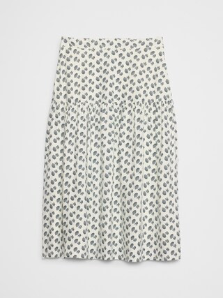 Linen-Blend Tiered Midi Skirt | Banana Republic Factory