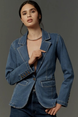 Sanctuary Sculpted Denim Blazer | Anthropologie (US)