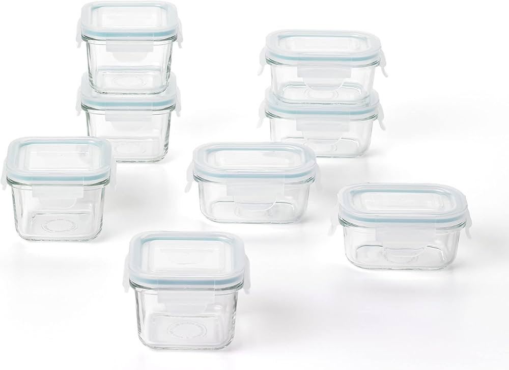 GLASSLOCK Homemade Baby Food BPA Free Glass Storage Containers 18 Piece Set | Amazon (US)