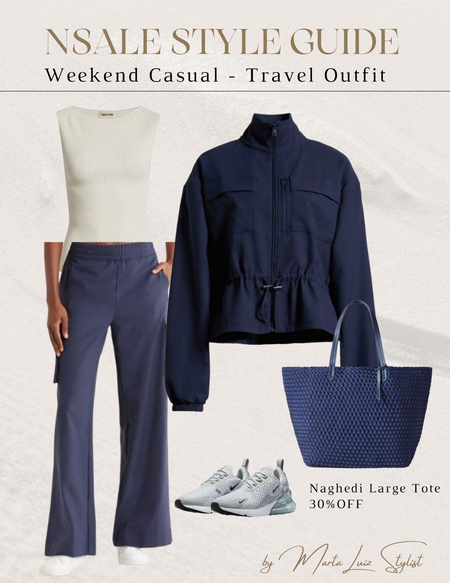 Nordstrom Anniversary Sale casual/travel outfit Zella 
Naghedi tote on sale 30%OFF 
NIKE SNEAKERS ON SALE 

#LTKSeasonal #LTKTravel #LTKSaleAlert
