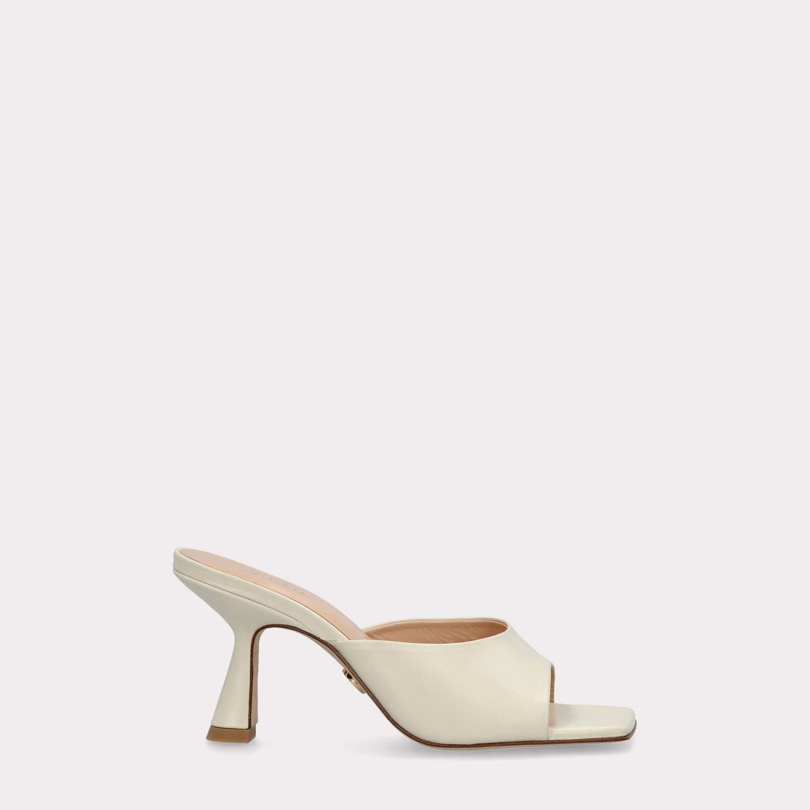 RENY WHITE SMOOTH LEATHER MULES | INGILIZ