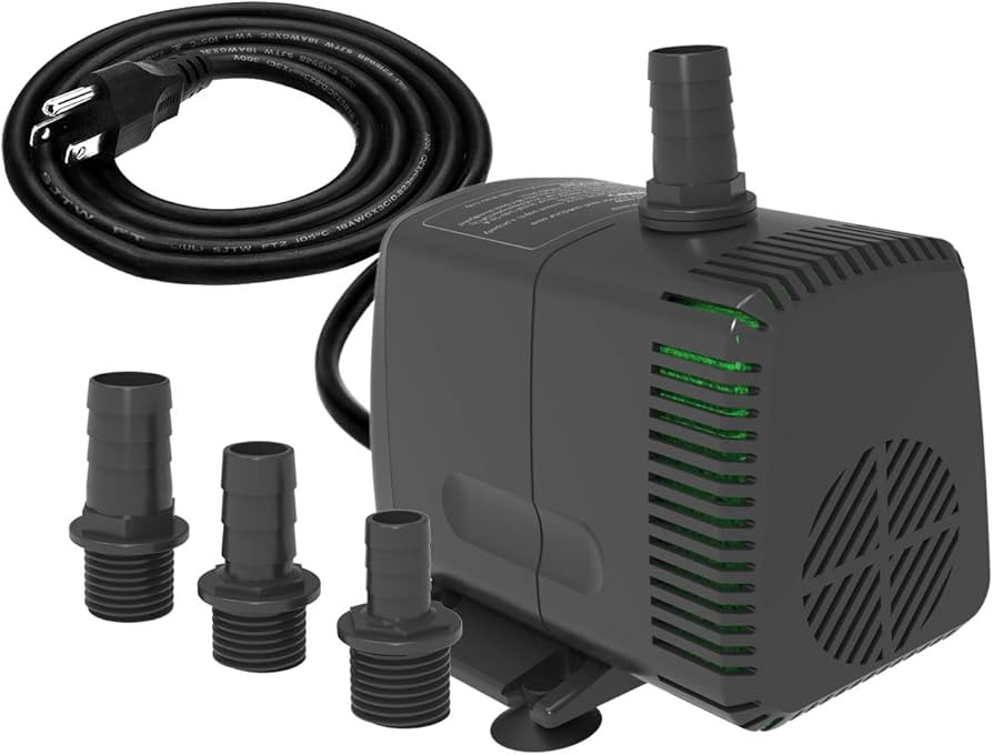 Submersible Pump 880GPH (3500L/H 60W) Ultra Quiet with Dry Burning Protection 10.2ft High Lift fo... | Amazon (US)