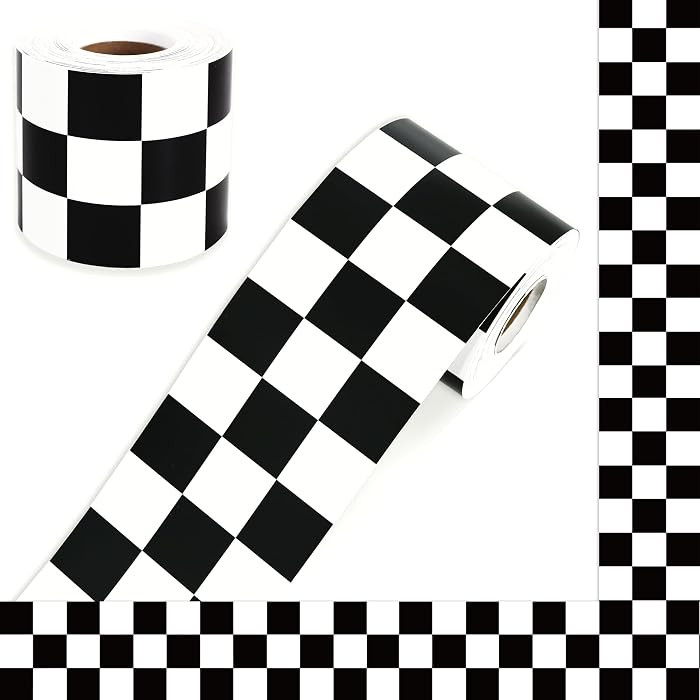Vuzvuv 68 Ft 3In Black Checkered Flag Bulletin Board Border, 1 Roll of Straight Trim Border Back ... | Amazon (US)