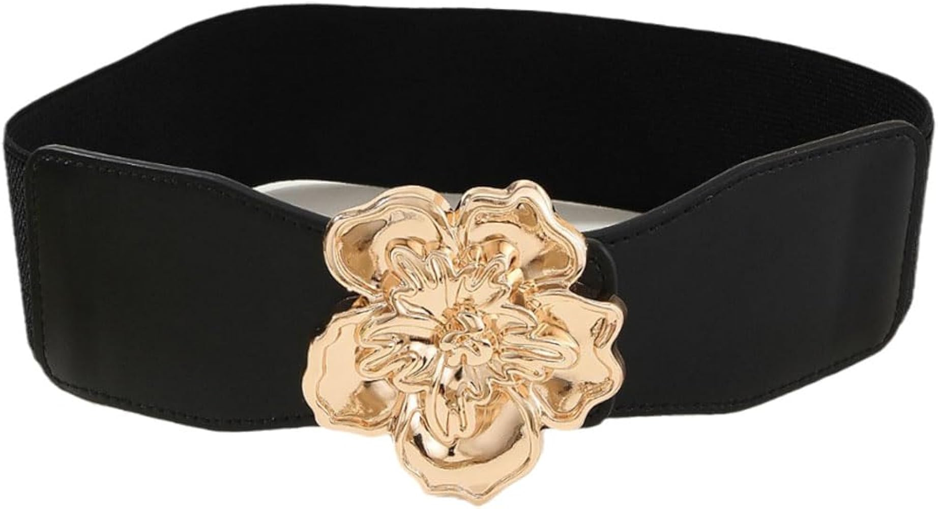 Women's Rose-Flower Yellow Gold Buckle Waist Belts Stretch Corset Elastic Wide Boho Cinch for Dre... | Amazon (US)