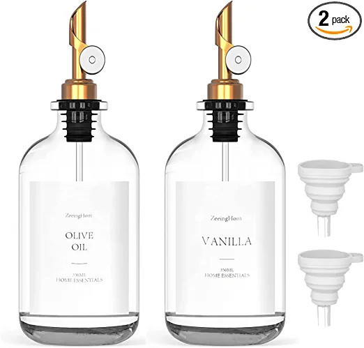 ZeeingHom Olive Oil Dispenser Bottle for Kitchen, Oil and Vinegar Dispenser Set w. Weighted Poure... | Amazon (US)