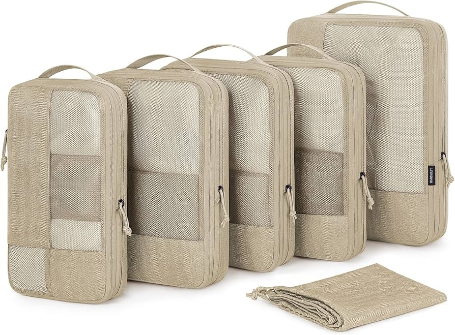 BAGSMART Compression Packing Cubes for Travel, 6 Set Travel Packing Cubes for Carry on Suitcases,... | Amazon (US)