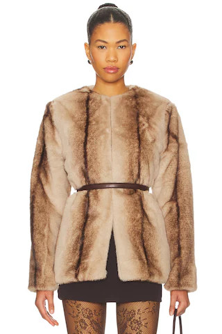 Favorite The City Faux Fur Jacket in Brown Multi

              
    
        
        
         ... | Revolve Clothing (Global)