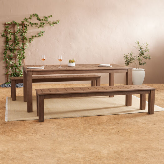 Corsica Light Brown Eucalyptus 3 Piece Outdoor Patio Dining Set by World Market | World Market