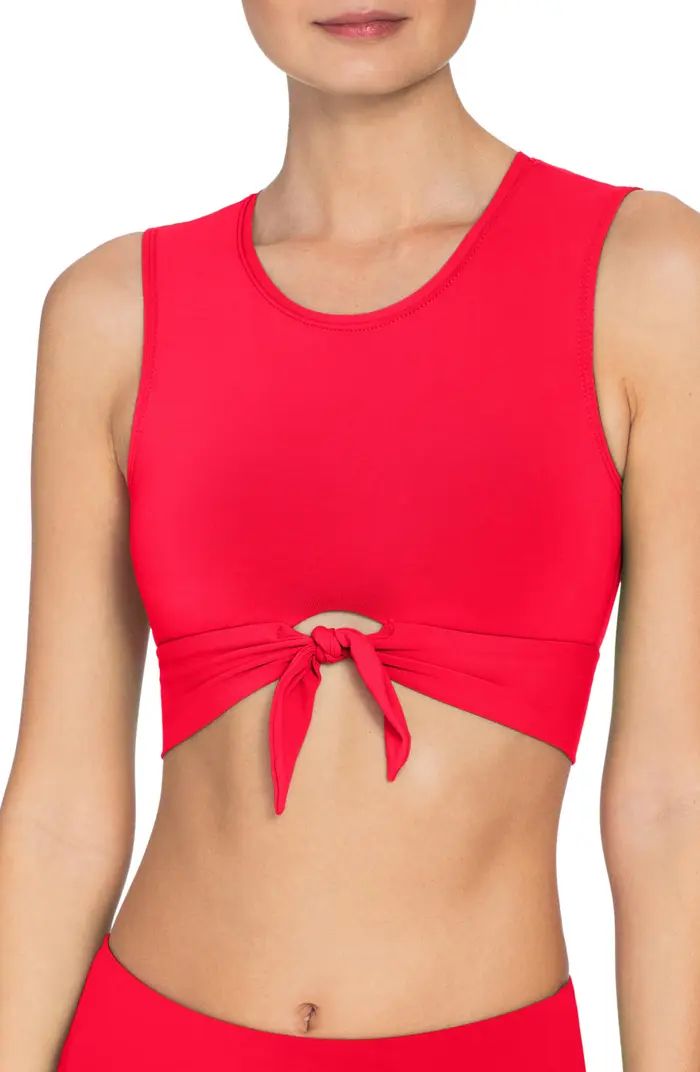 Ava Longline Knot Front Bikini Top | Nordstrom