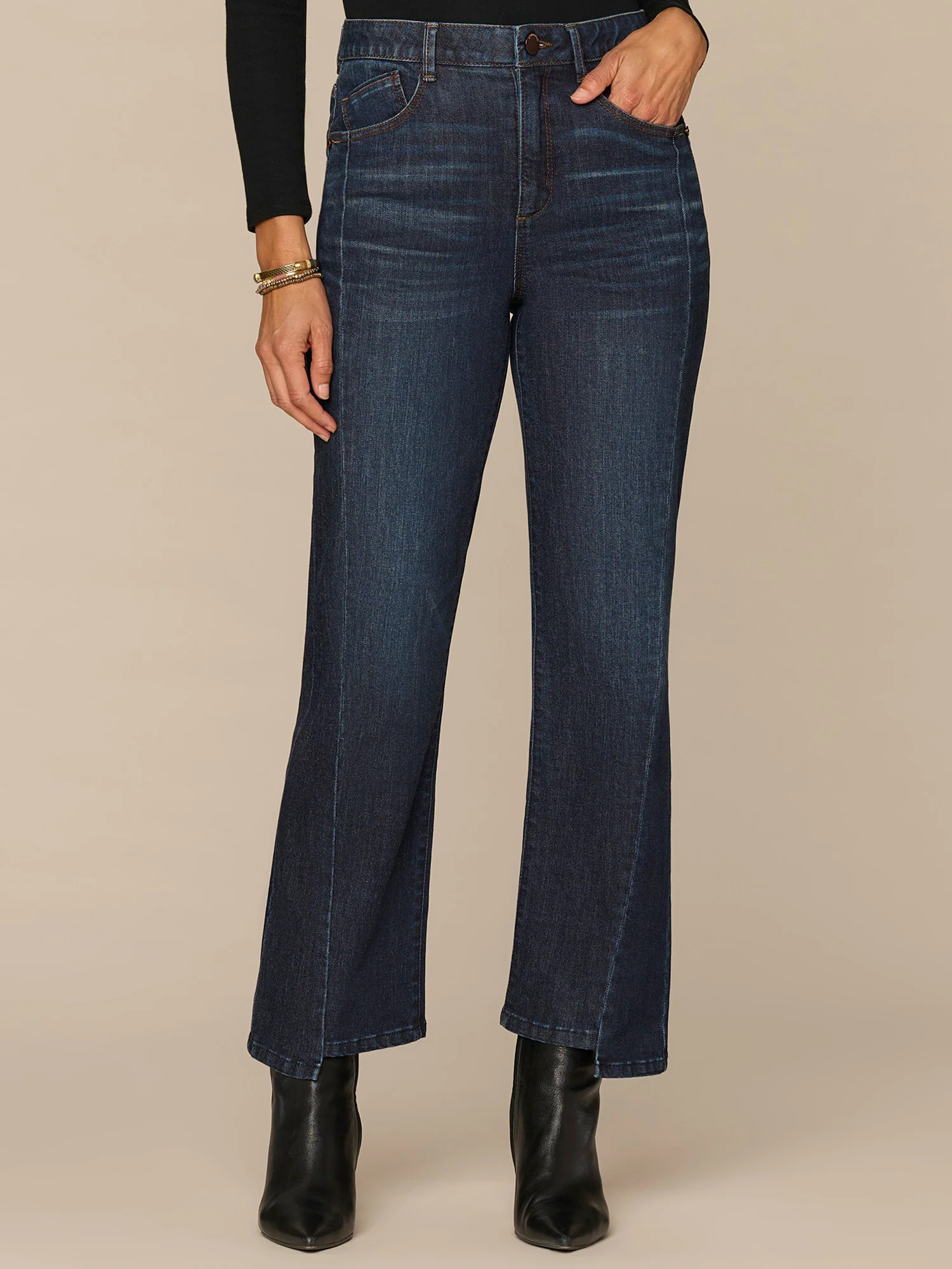 "Ab"solution® Skyrise Barely Boot Petite Jeans with Clean Finish Hem | Democracy Clothing