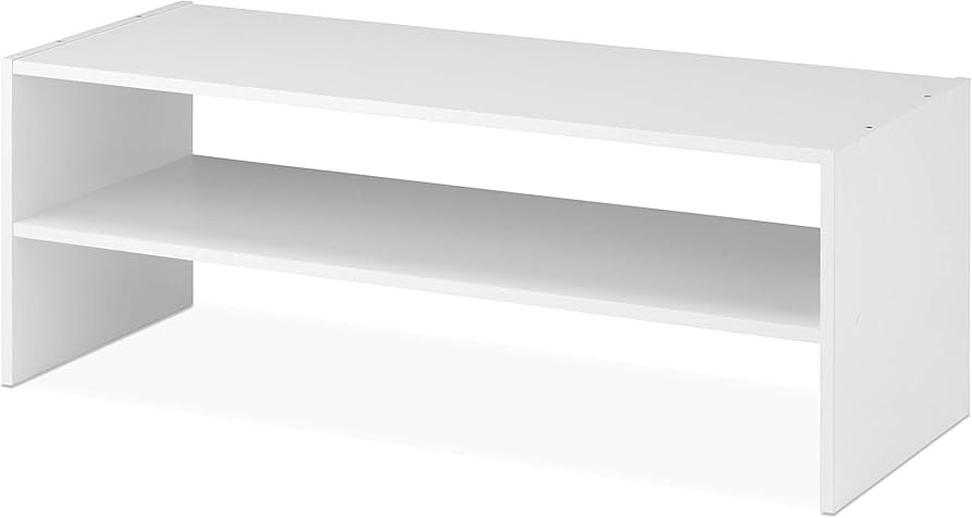 Whitmor Stackable 31" Extra Wide 2-Shelf Storage Organizer, White | Amazon (US)