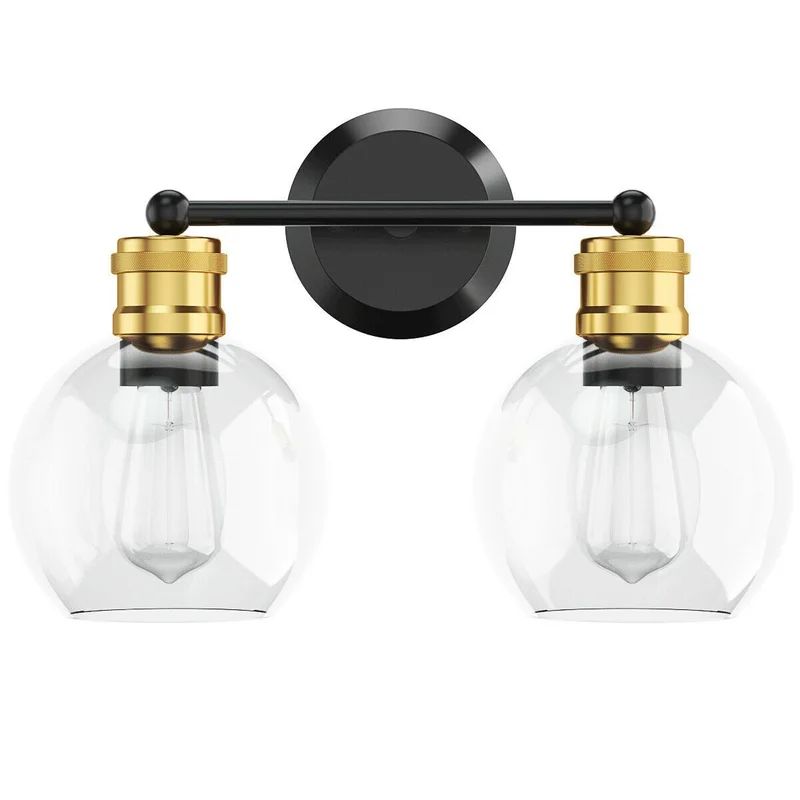 West Broadway 2 - Light Black/Gold Vanity Light | Wayfair Professional