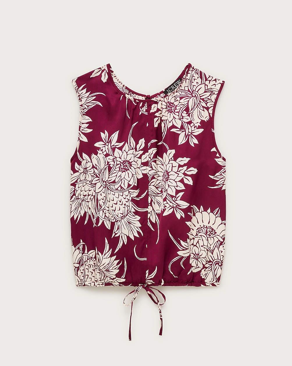 Drawstring-waist tank top in pineapple garden sateen | J. Crew US