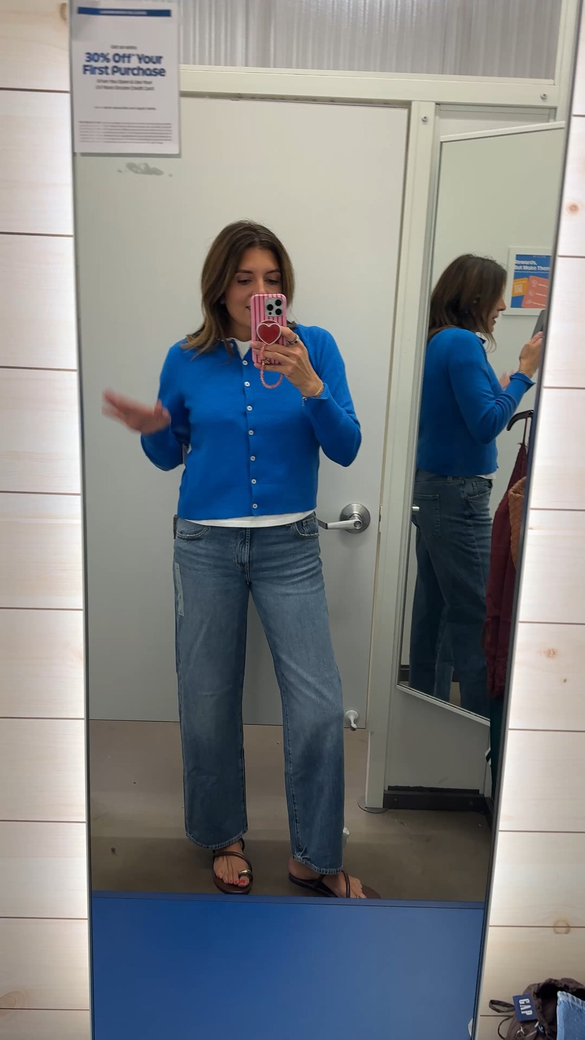 Old navy low rise jeans that you won’t hate! I’m 5’7” and wear a size 4, small in cardigan.

#LTKTall #LTKOver40 #LTKSaleAlert