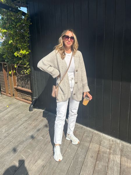 Coastal grandmother chicness tonal style with white jeans and white tank best cardigan for fall season and sneakers are on sale at Nordstrom right now 

#LTKxNSale #LTKstyletip #LTKFind