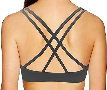 AKAMC 3 Pack Women's Medium Support Cross Back Wirefree Removable Cups Yoga Sport Bra | Amazon (US)