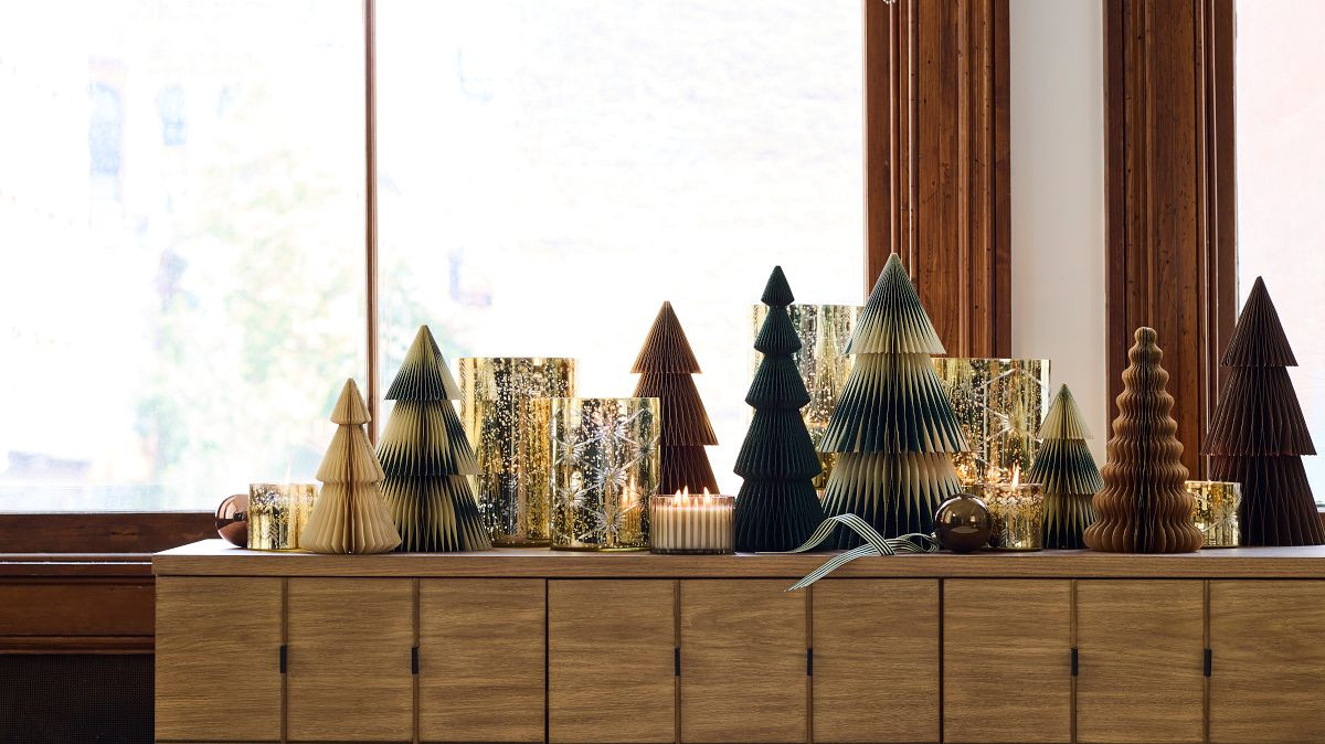 Jewel Tone Decorative Paper Tabletop Trees | West Elm (US)