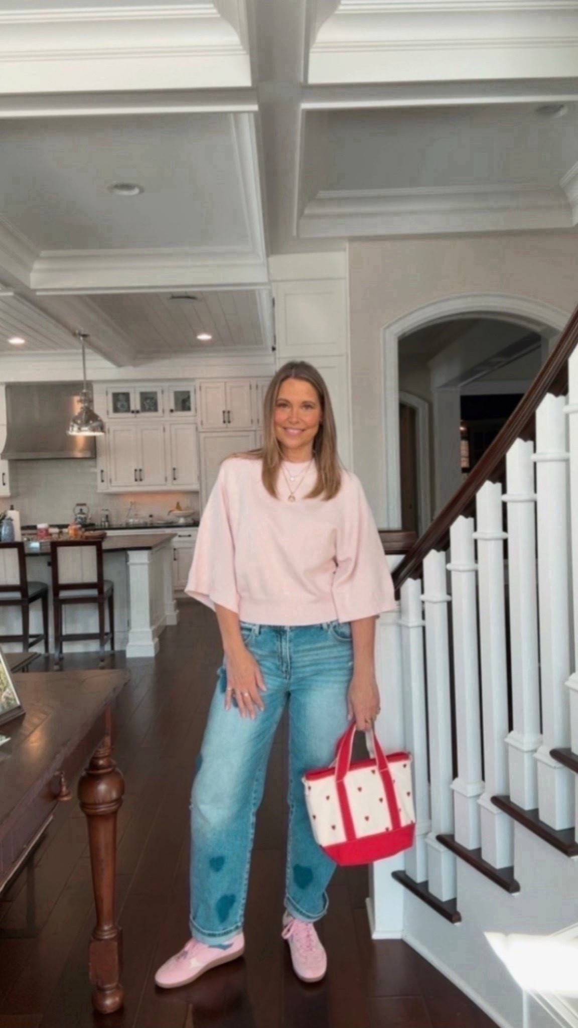 This color combination is so fun and I’m obsessed. The pink top paired with the red-accented bag creates a bold, eye-catching look. It’s one of those outfits that instantly brightens your whole style.

#LTKMidsize #LTKOver40 #LTKSeasonal