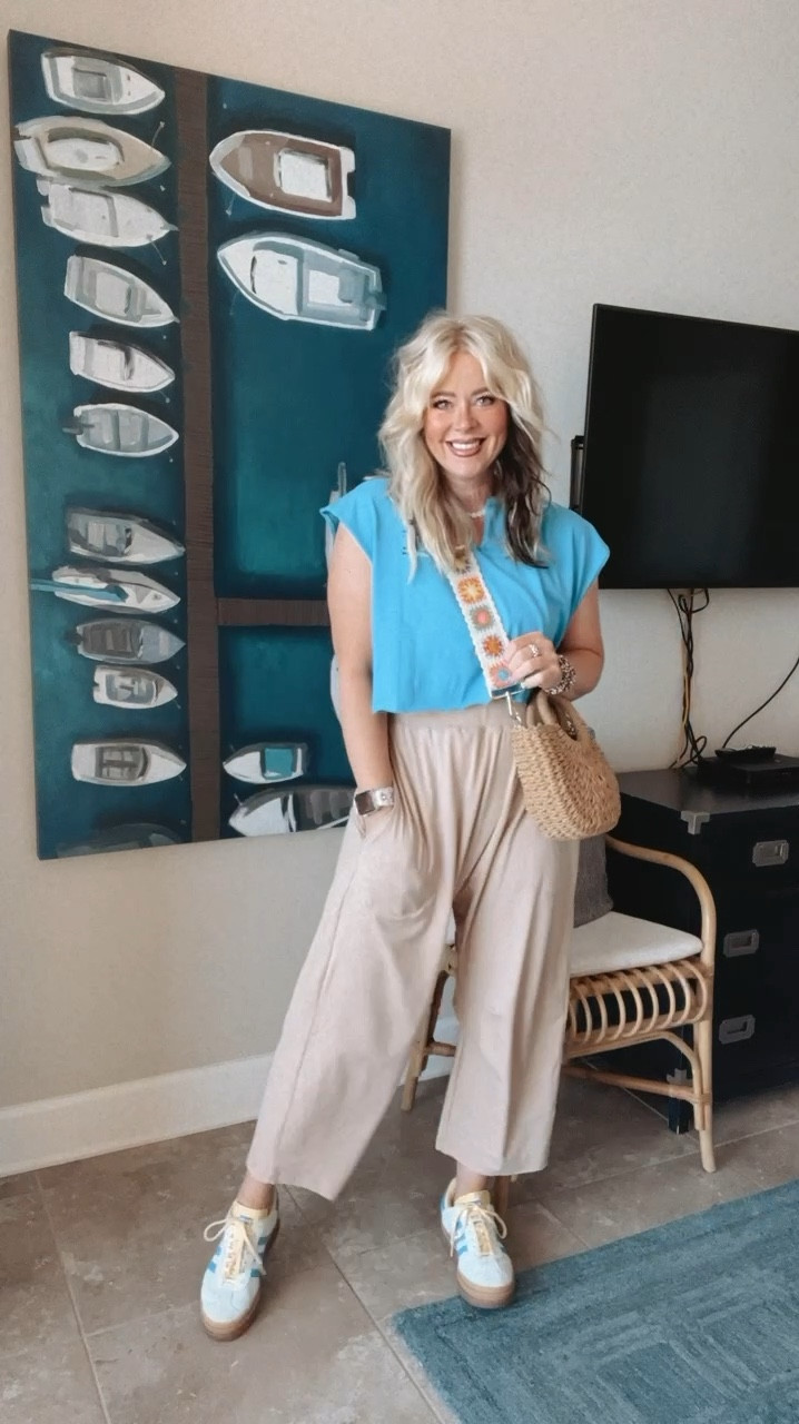 Road trip home fit but first let’s cut my tee! ✂️
Tee - L (bought st the beach) 
Pants - L (part of a set) 
Sneaks - sized down 
Summer outfit, travel outfit 

#LTKOver40 #LTKTravel #LTKStyleTip