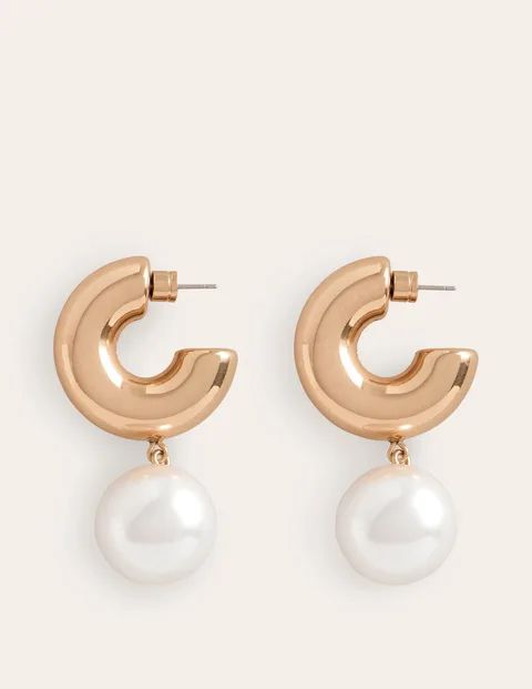 Faux Pearl Hoop Earrings | Boden (US)