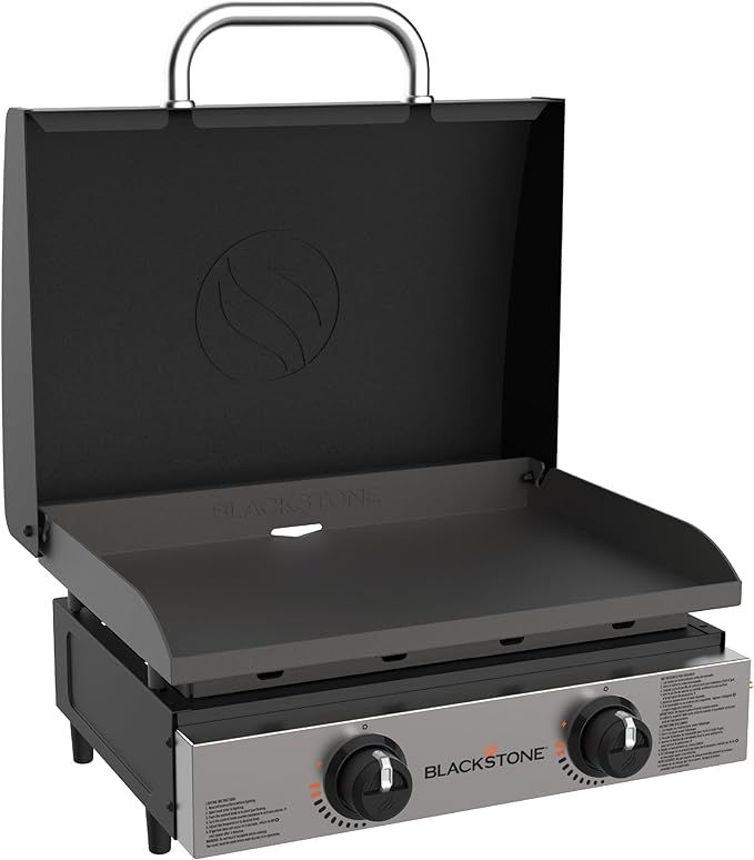Blackstone 1813 Original 22” Tabletop Griddle with Hood and Stainless Steel Front Plate, Powder... | Amazon (US)