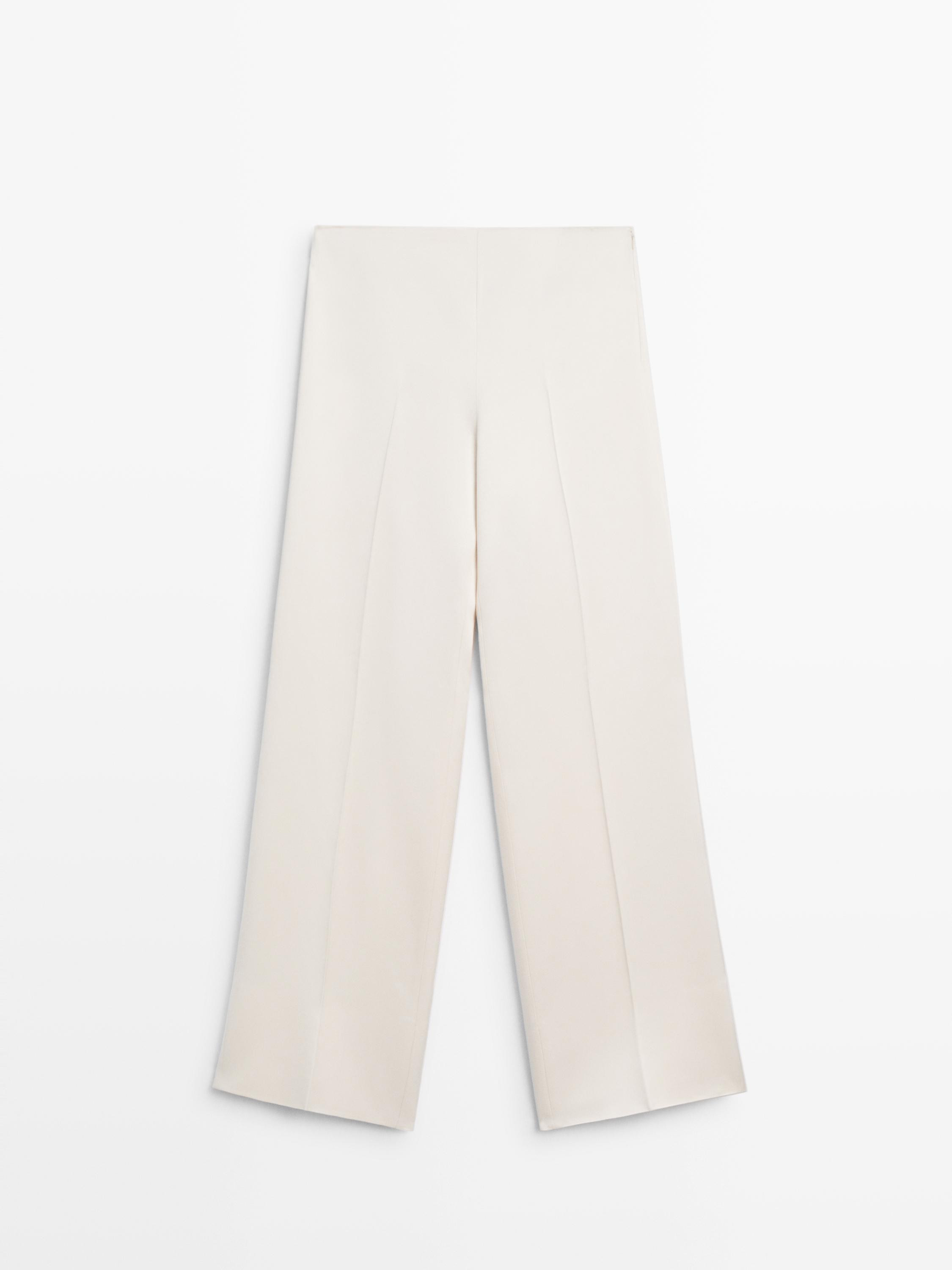 Satin wide-leg trousers - STUDIO | Massimo Dutti UK