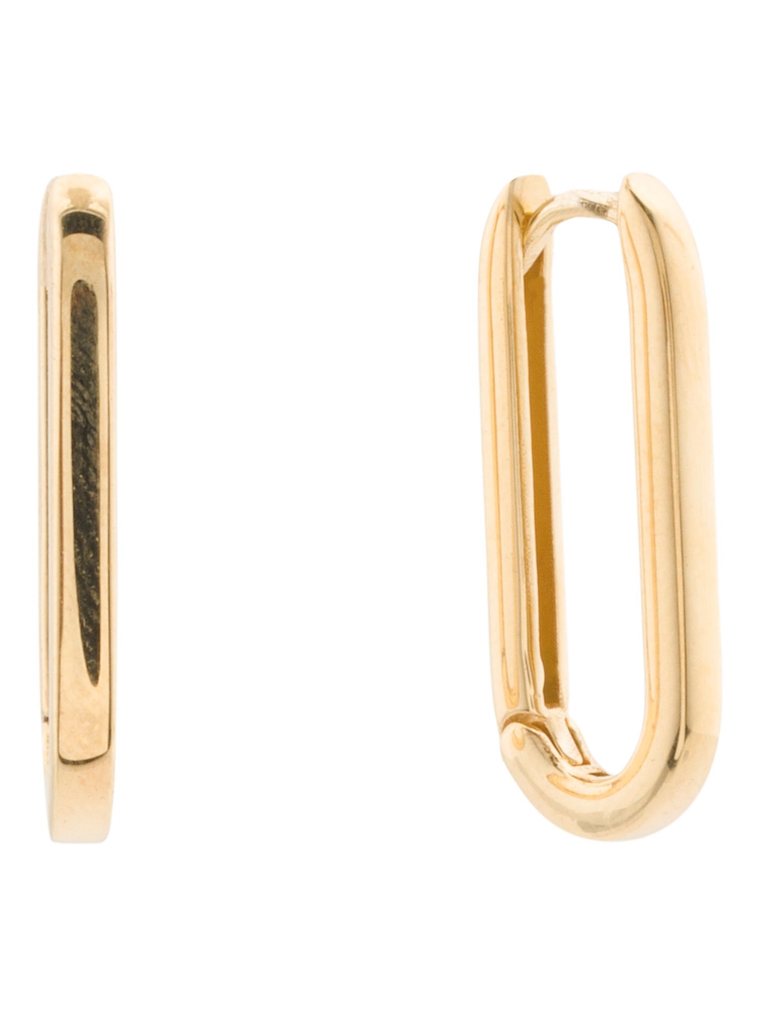 Made In Italy 14k Gold Elongated Hoop Earrings | TJ Maxx