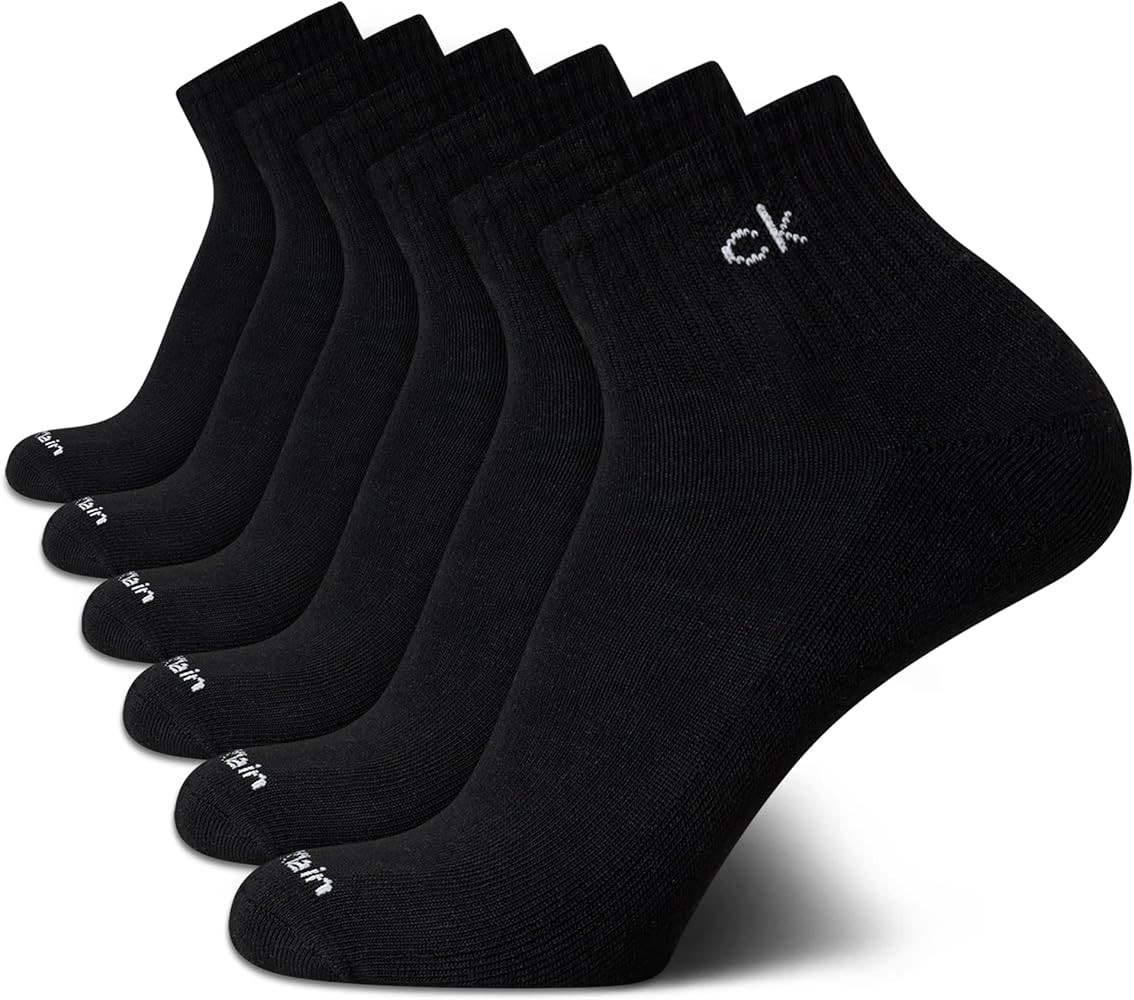 Calvin Klein Men's Socks - Cushioned Above Ankle Athletic Mini-Crew Socks (6 Pack) | Amazon (US)