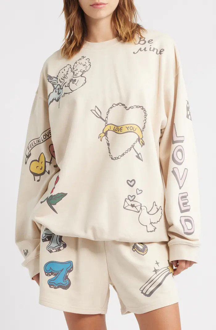 Feeling Lucky Reversible Crewneck Graphic Sweatshirt | Nordstrom
