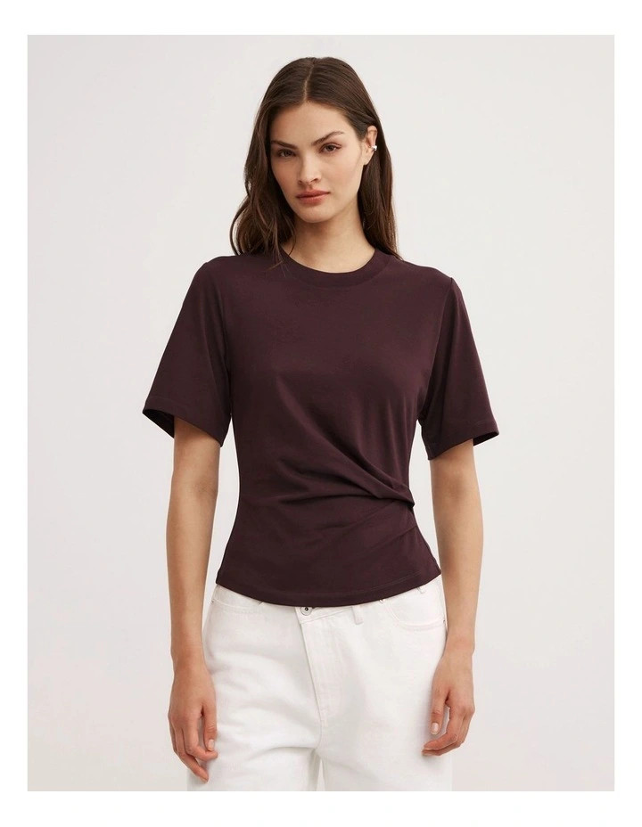 Wrap T-shirt in Plum | Myer