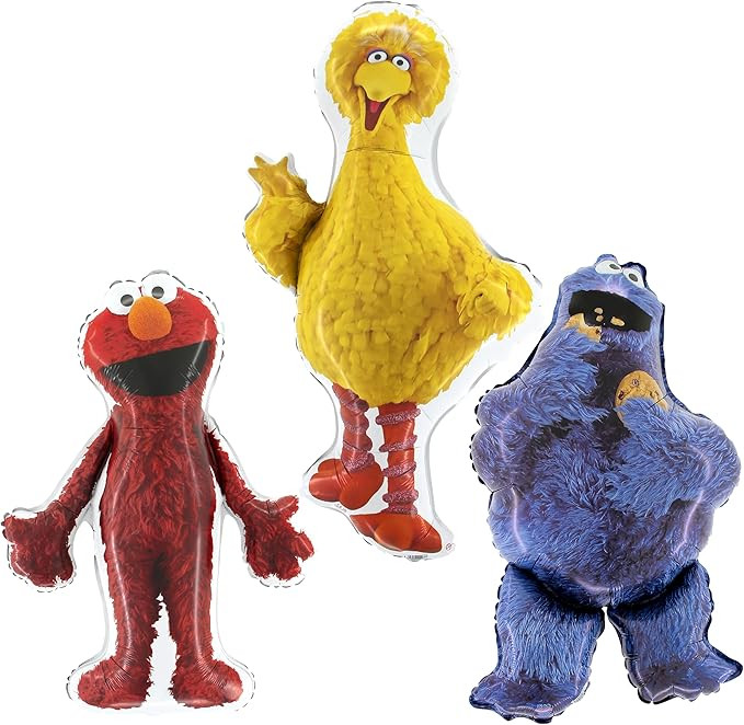 Toyland® Sesame Street Foil Balloon 3 Pack - 1 x 39" Big Bird, 1 x 37" Elmo & 1 x 35" Cookie Mon... | Amazon (US)