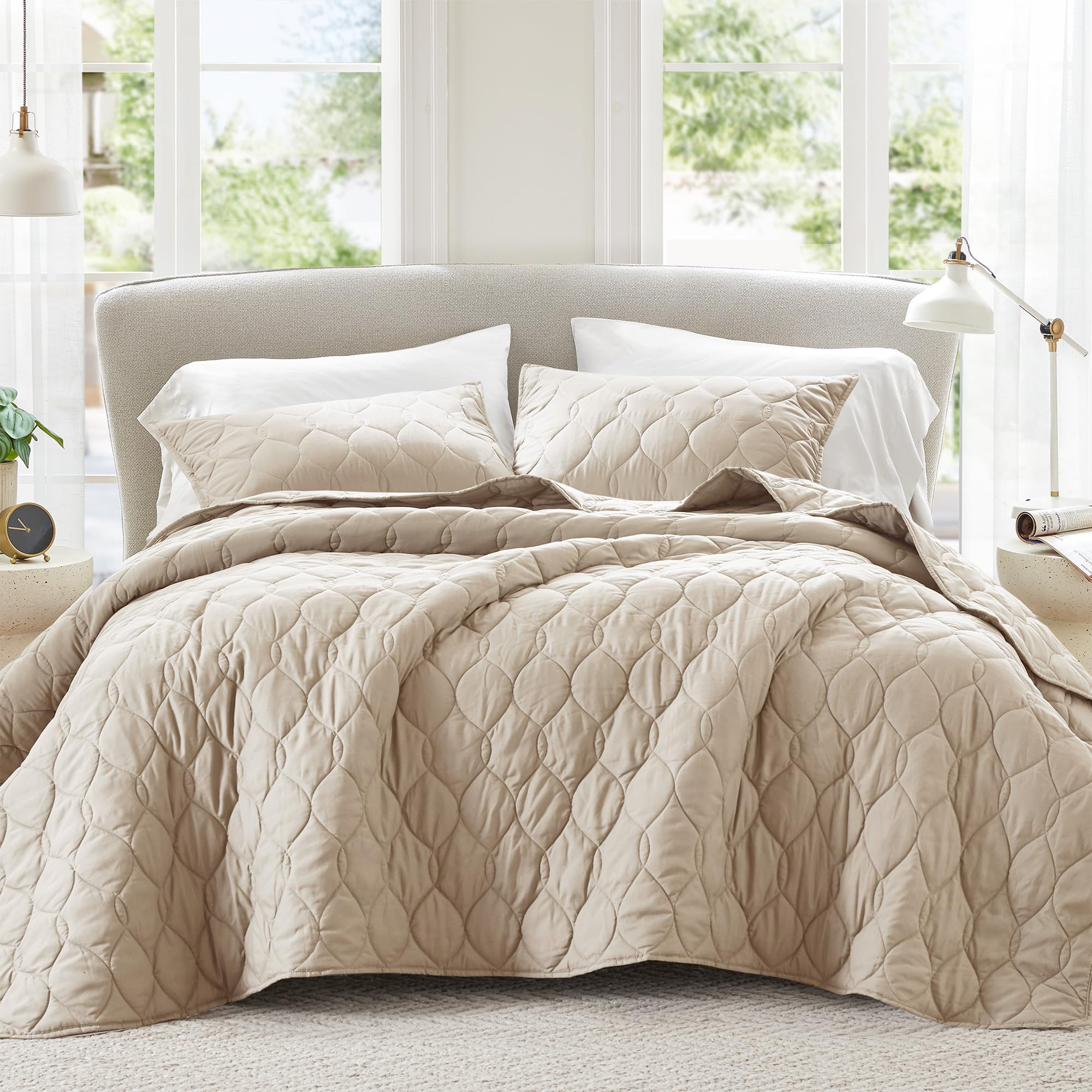 Comfort Spaces Queen Quilt Set Modern Reversible Ogee Coverlet Queen Bedding Set Cozy Quilted Win... | Amazon (US)