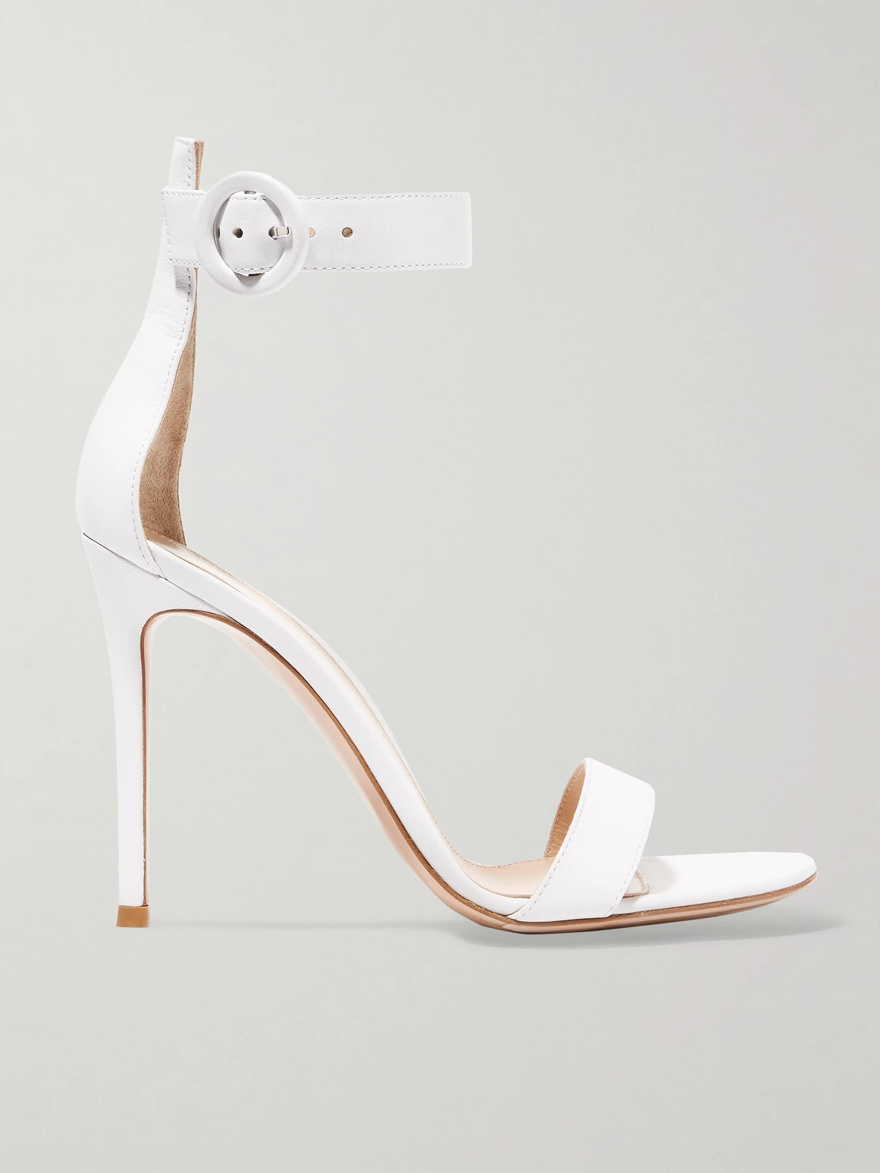 Gianvito Rossi - Portofino 105 Leather Sandals - White | NET-A-PORTER (US)