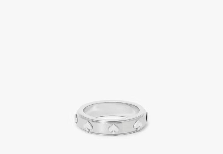 Kate Spade Spot The Spade Metal Ring, Silver - 6 | Kate Spade Outlet