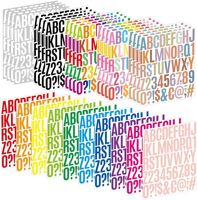 Letter Stickers 30 Sheets 1500 PCS Large Alphabet Stickers 2 Inch Vinyl Self Adhesive Stick on St... | Amazon (US)