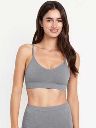 Seamless Ribbed Longline Bra | Old Navy (US)