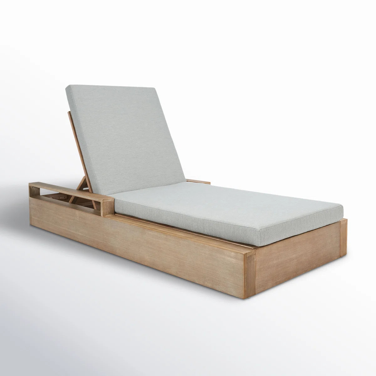 Azul Outdoor Eucalyptus Wood Chaise Lounge , Cushion Included | Wayfair North America