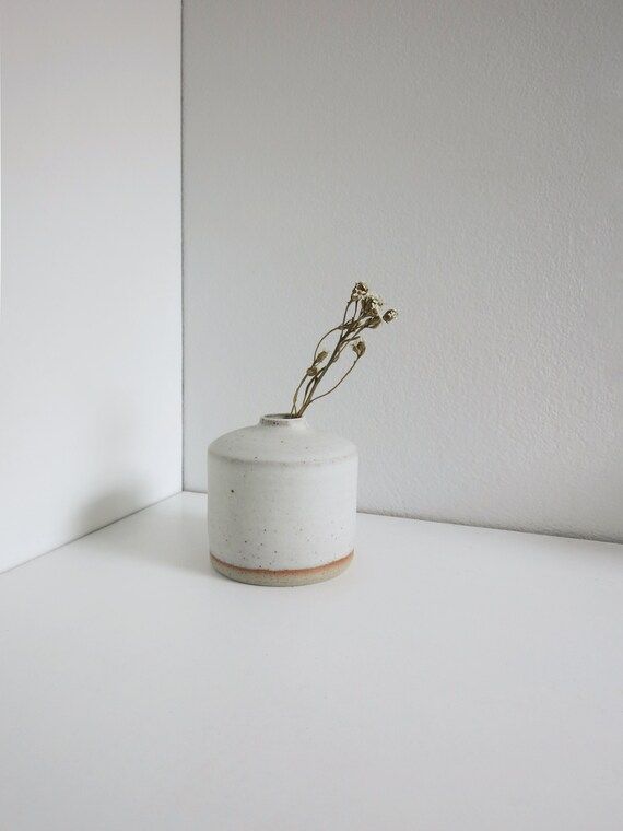 Small Ceramic Bud Vase in White Matte Dolomite | Etsy | Etsy (US)
