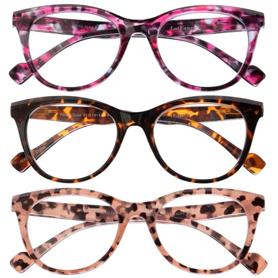 LotFancy Ladies Reading Glasses Blue Light Blocking, Spring Hinge Reader for Women Men,+3.0, 3 Pa... | Walmart (US)