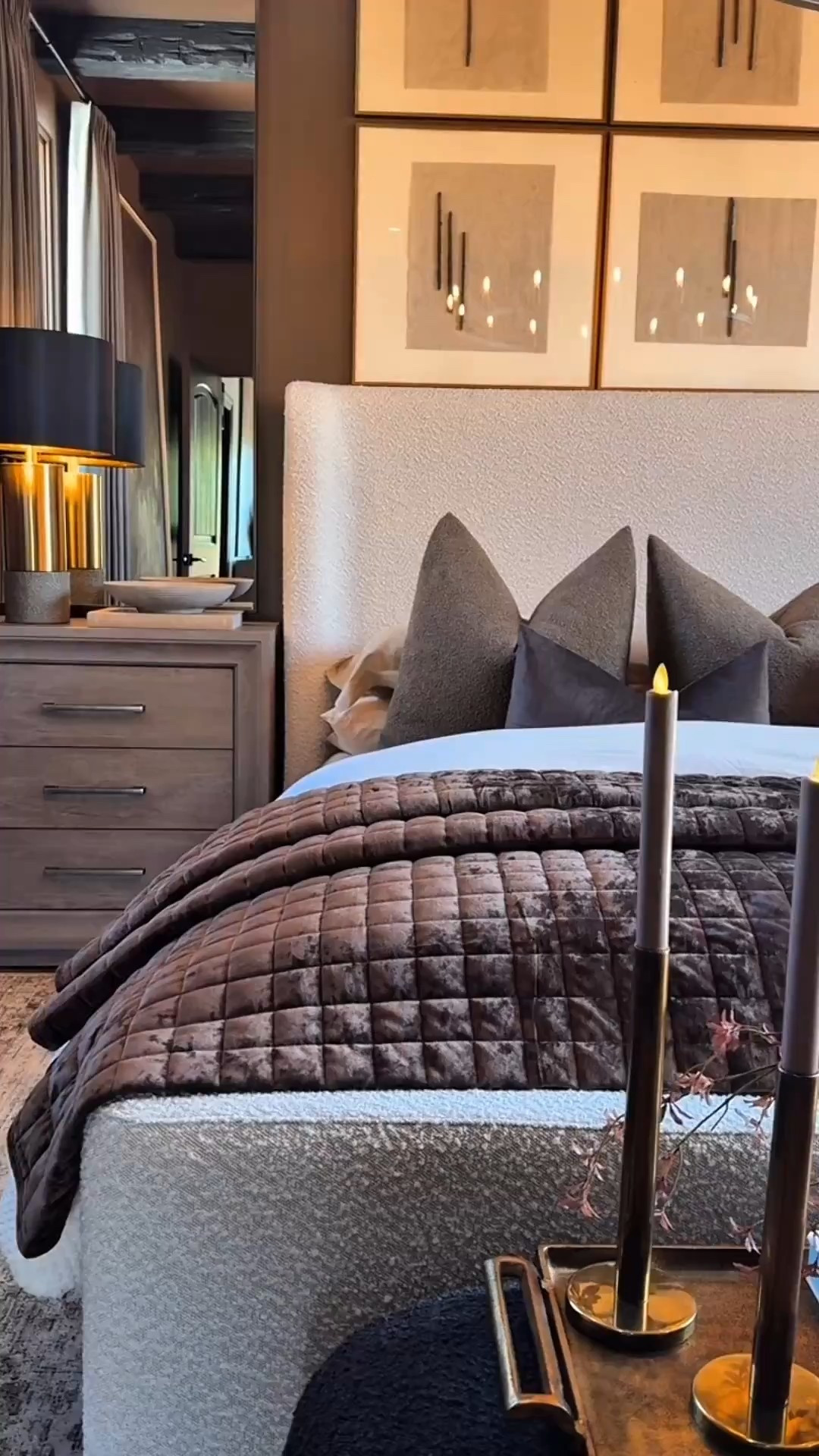 Love this cozy bedroom 😍

Chocolate brown. Velvet bedding. Primary bedroom. Night stands. Candle sticks. Upholstered bed. Table lamps. Moody home decor. Modern home  


#LTKGiftGuide #LTKHome #LTKFindsUnder100