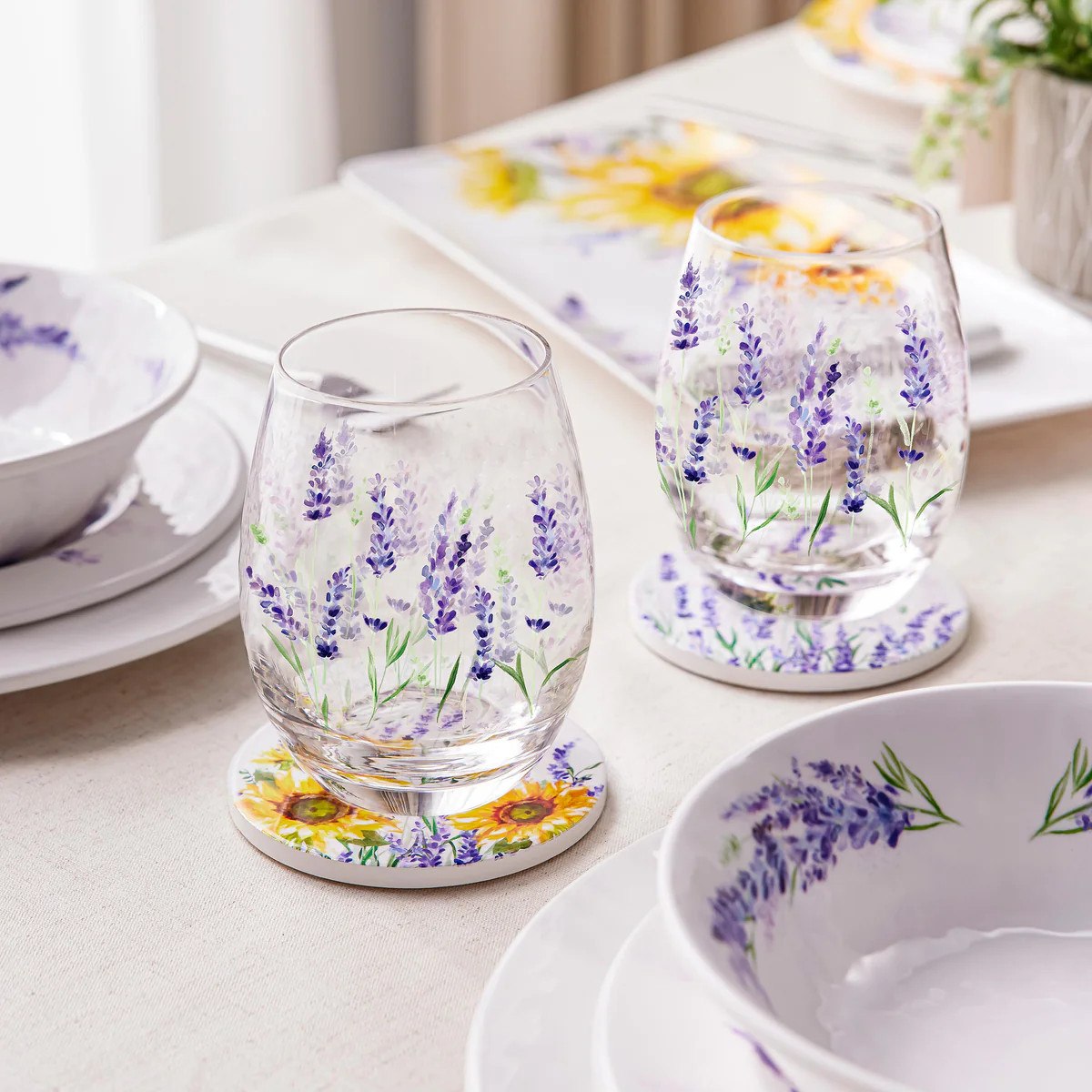 Lavender Fields Stemless Glass w/ Box, 17oz | Plow & Hearth