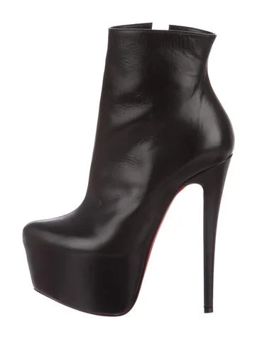 Christian Louboutin Daf Booty Leather Ankle Boots | The Real Real, Inc.