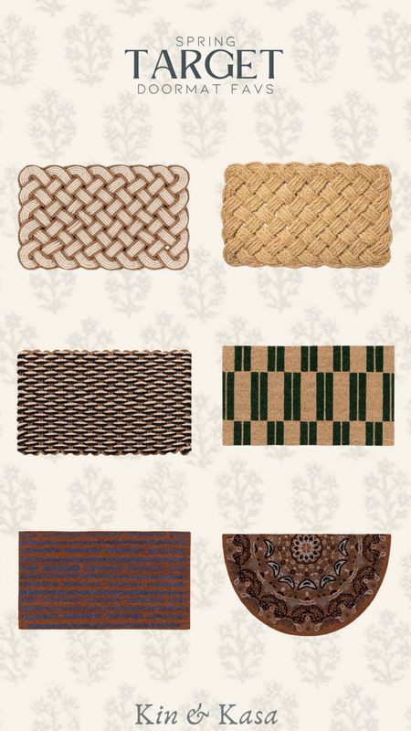 Here are the doormats I’m loving from Target! I’m really loving the textures and prints they have right now! 

Click the images down below to SHOP NOW and don’t forget to SHARE with your friends 
#targetstyle #targethome #homefinds #springhome #homedecor #doormat

#LTKhome #LTKfindsunder50 #LTKstyletip