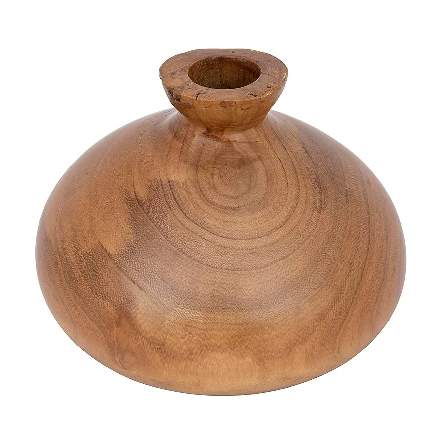 Decorative Paulownia Wood Vase, Walnut Finish | Amazon (US)