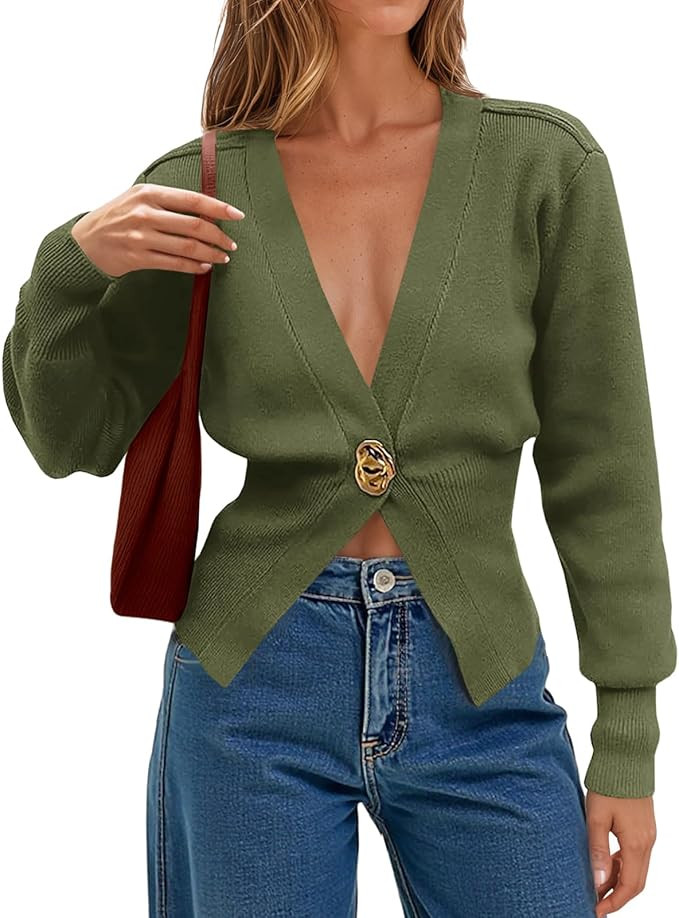 Cicy Bell Womens V Neck Knitted Cardigans Long Sleeve Button Down Sweaters Fall Casual Coats Oute... | Amazon (US)